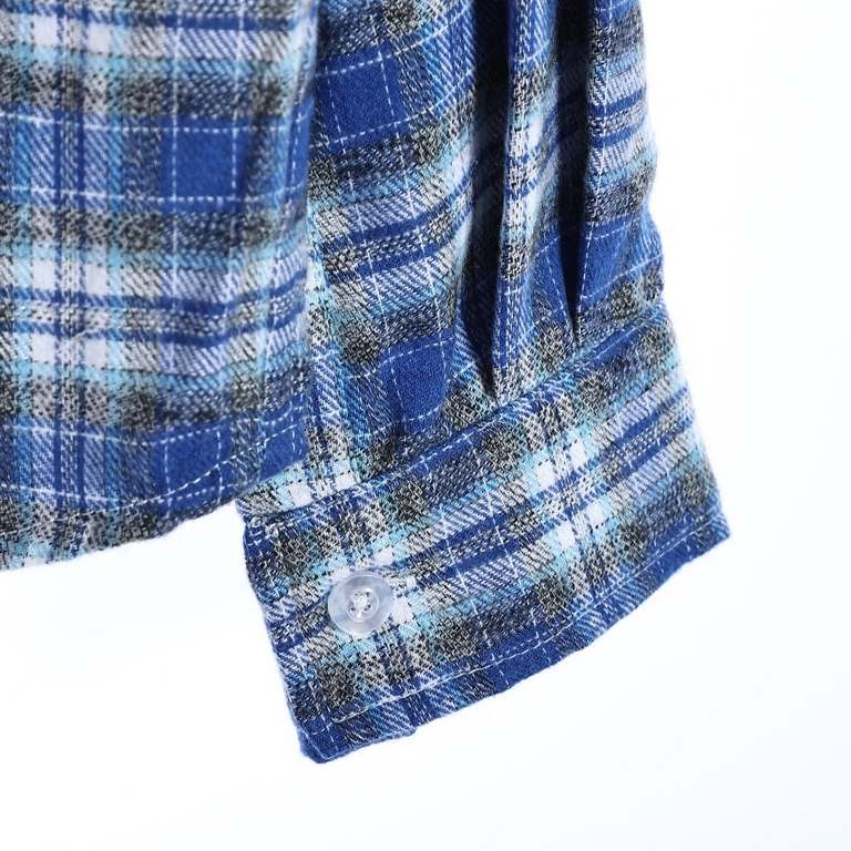 WE11 DONE 22FW pop-up plaid shirtCotton plaid shirt handmade soft on the body versatile four seasons can be worn three-dimensional thick plate printing men and women with the same models original customized 32 count doub