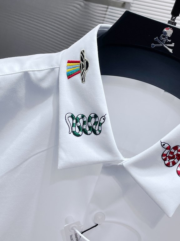 Gucci Gucci 2023ss Early Fall New Long Sleeve Shirt Shirt, high-end version! Counter customized fabrics Breathable comfort, impeccable details, brand elements design concept, reflecting high quality. Hand feel delicate a