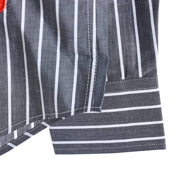 Alexander Wang Alexander Wang embroidered small label striped long-sleeved shirtThe original version of the purchase of Hangzhou counter yuan, due to customized fabrics and N times to adjust the chest leather pockets, re