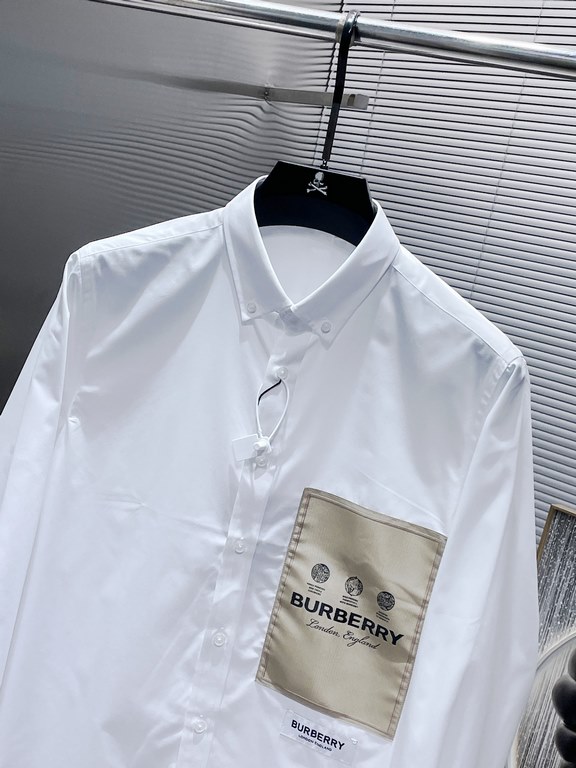 Burberry Burberry 2023ss Early Fall New Long Sleeve Shirt Shirt, High-end version! Counter customized fabrics Breathable comfort, impeccable details, brand elements design concept, reflecting high quality. Hand feel deli