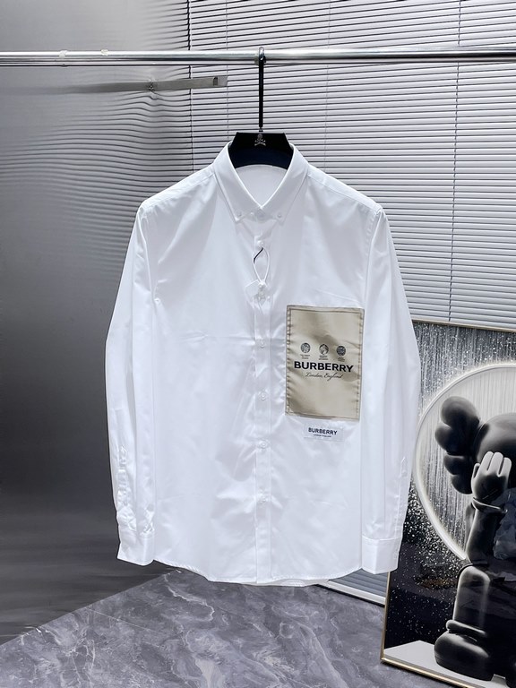 Burberry Burberry 2023ss Early Fall New Long Sleeve Shirt Shirt, High-end version! Counter customized fabrics Breathable comfort, impeccable details, brand elements design concept, reflecting high quality. Hand feel deli