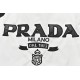 PRADAPrada Back 1913 Leather Embroidery Letter ShirtUsing Australia imported 180g, tencel fixed weave high-density stiff fabrics open mold custom engraved logo buttons splicing fake two pieces patch leather embroidery cu