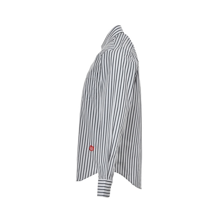 Alexander Wang  Alexander Wang embroidered small label striped long-sleeved shirtThe original version of the purchase of Hangzhou counter yuan, due to customized fabrics and N times to adjust the chest leather pockets, r