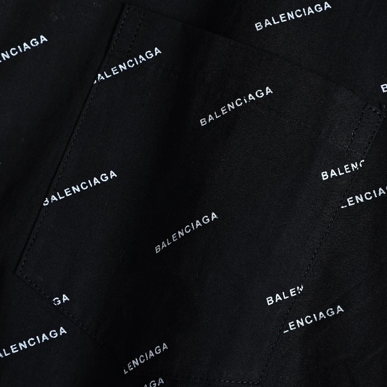 Balenciaga Balenciaga BLCG 23SS full print pop-up small letters long-sleeved shirtos version of super loose and thin, full of printed letters printed logo design style, fabric using 100% plain shirt fabric, not deformed,