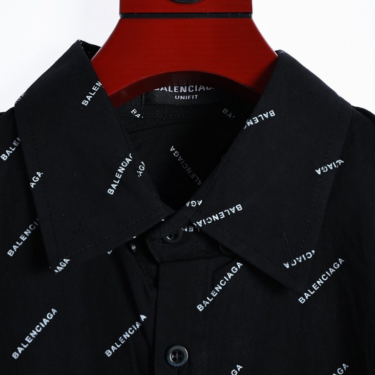 Balenciaga Balenciaga BLCG 23SS full print pop-up small letters long-sleeved shirtos version of super loose and thin, full of printed letters printed logo design style, fabric using 100% plain shirt fabric, not deformed,