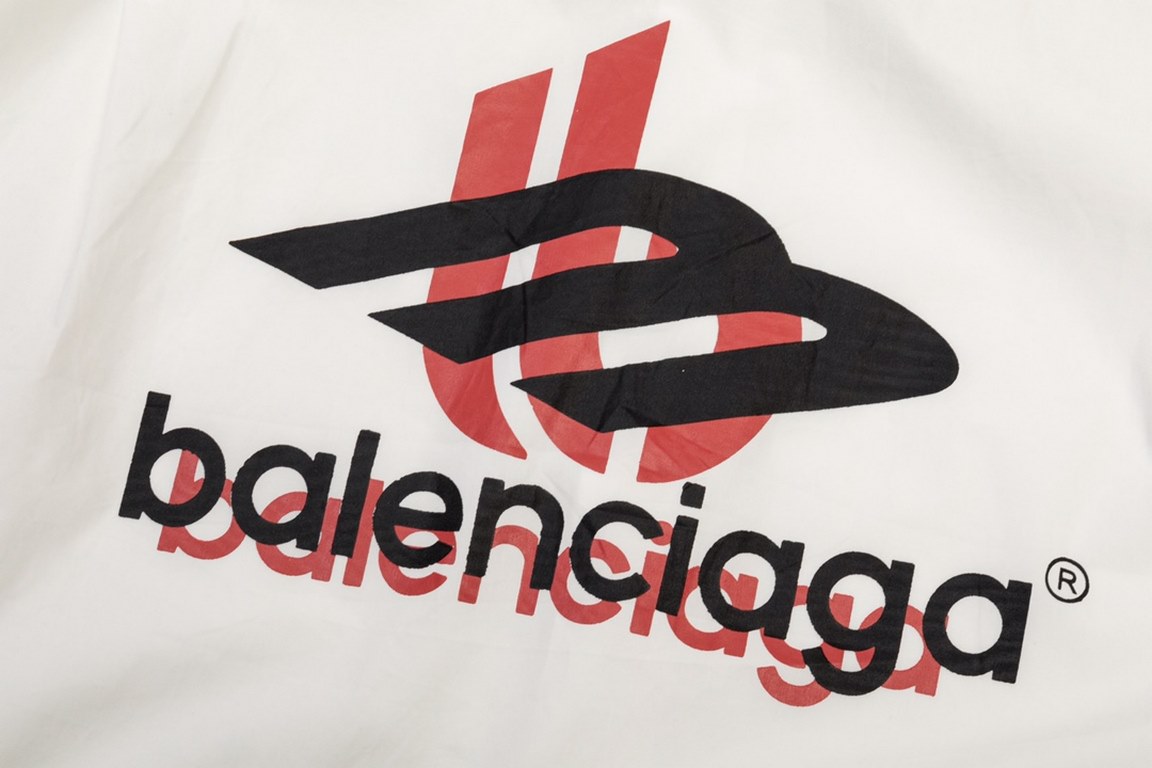 BALENCIGA new Paris letters heavy shadow Logo design long-sleeved shirt against the version of the custom-dyed fabric on the body of the high sense of full custom buttons custom accessories high quality men and women wit