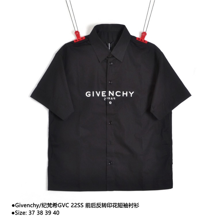 GivenchyGivenchy GVC 22SS Front and Back Reversible Print Short Sleeve ShirtSize37 38 39 40Original printing, using high density Tencel imported 100% cotton fabrics, shirt special machine production, customized shell but