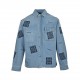 GIVENCHY Givenchy 23Fw Square Embroidered Denim ShirtThe use of 12 an 7  7 U.S. cotton denim cotton, the upper body draping full, three-dimensional shaped, the entire garment by light filial piety wash, using imported ma