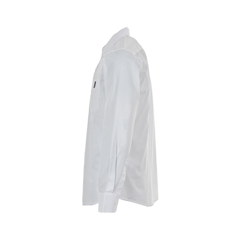 BurberryBurberry Classic BT Monogrammed Embroidered Shirt-White Letter Shirt WhiteClassic pattern cutting design The cutting of this model is a continuation of the most popular loose shirt pattern deconstruction Each cut