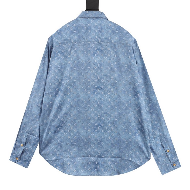 (Support put store)LouisVuittonLouis Vuitton new gradient full print shirtThe use of the original version of the open mold one to a certain system of 120 polyester micro-stretch silk fabric on the hand feel super comfort