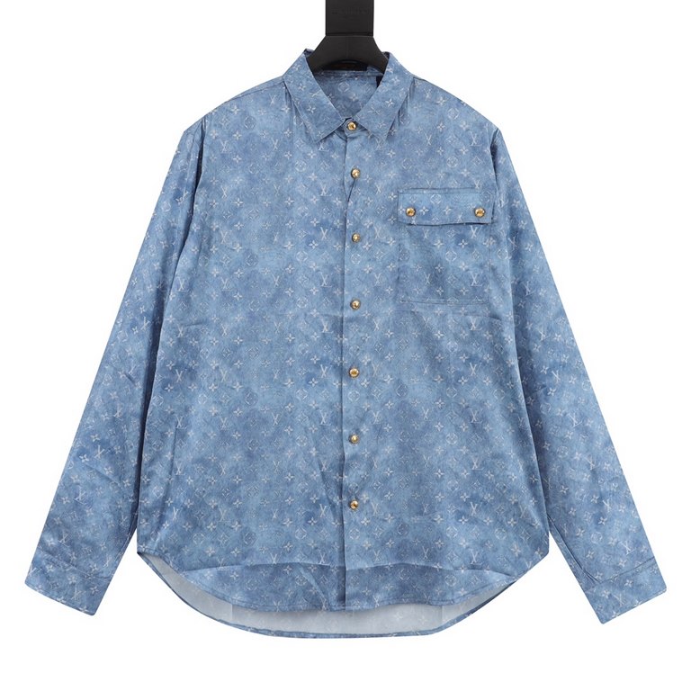 (Support put store)LouisVuittonLouis Vuitton new gradient full print shirtThe use of the original version of the open mold one to a certain system of 120 polyester micro-stretch silk fabric on the hand feel super comfort