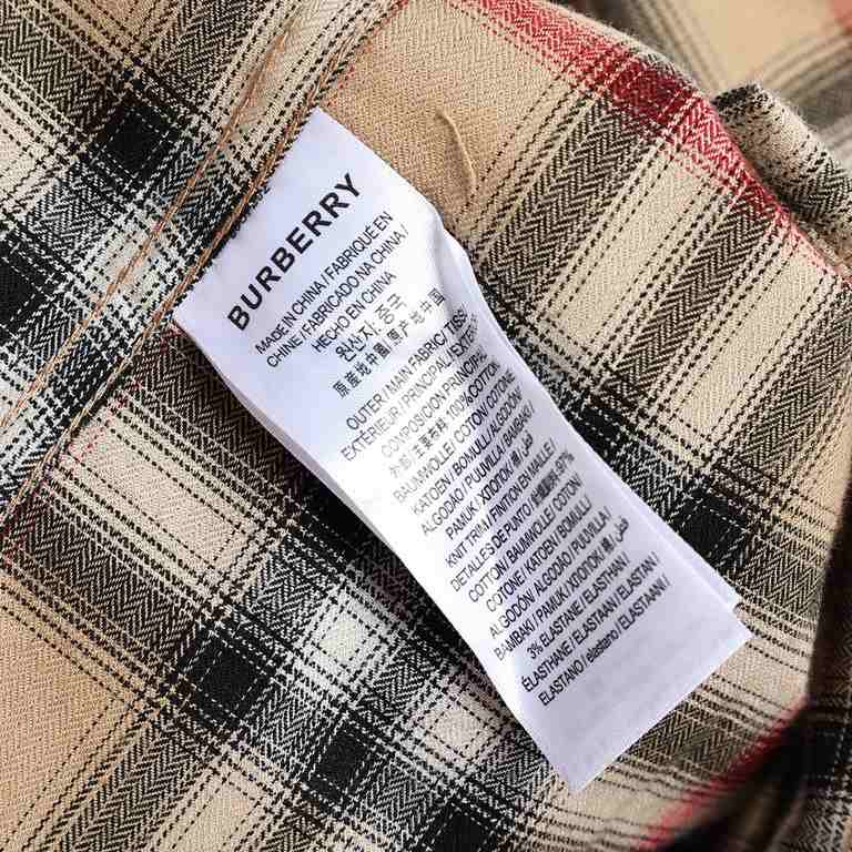 BurberryBurberry Check Embroidered Letter Long Sleeve ShirtBBR brand most representative of the classic striped shirt, counter best-seller. The fabric is made of double stranded 80 woven twill fabric, checkered counterpo