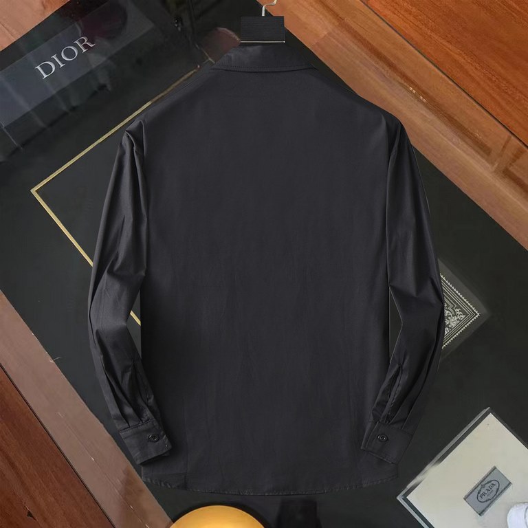 Prada 2023ss new men's long sleeve shirt, high quality ready-to-wear! Customized fabrics Breathable and comfortable, impeccable details, branded elements design concepts, reflecting high quality. The handfeel is delicate