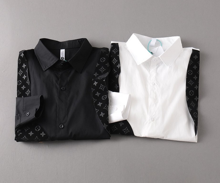 LV 2023ss new men's long sleeve shirt, high quality ready-to-wear! Customized fabrics Breathable and comfortable, impeccable details, brand elements design concepts, reflecting high quality. Hand feel delicate and soft! 