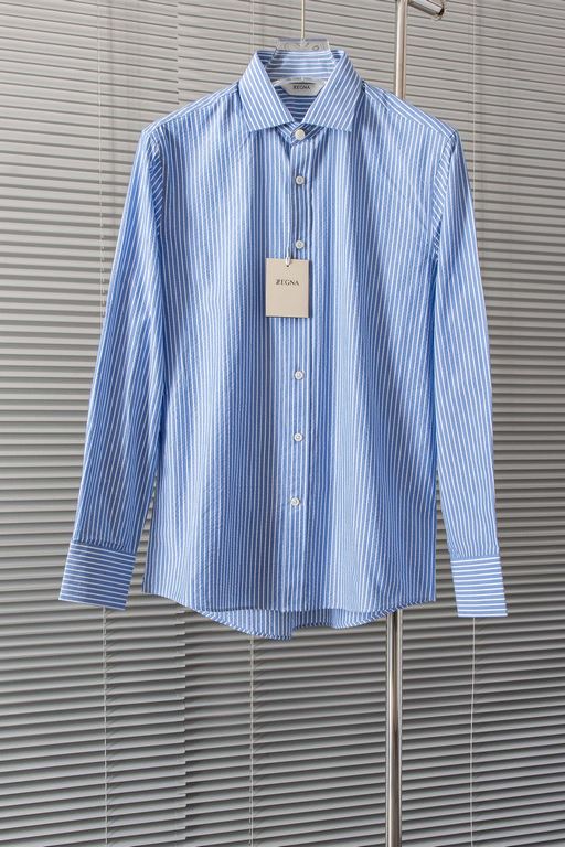 New#ZegnaZega high quality collector grade imported high weave cotton men's long sleeve shirt! Summer new high-quality luxury goods people first collector grade long-sleeved shirt, trading company channel goods, 23 years