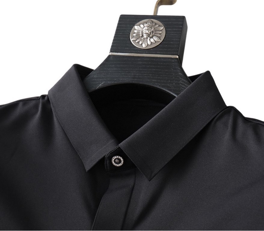 Versace high-end quality! Original three standard! 2023 early fall newest products, counter synchronization is available, the original single hard goods, fashion casual long-sleeved shirt, comfortable on the body! Eye-ca