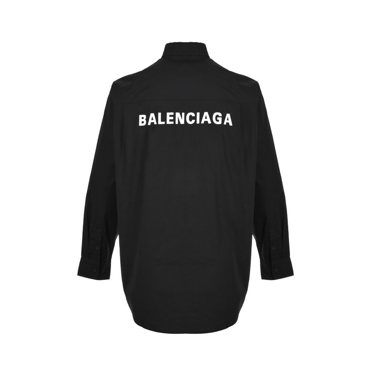 BalenciagaParisian family 23Fw back letter print shirtCustom woven high-density cotton poplin fabric 160 mesh high-density mesh, five colors of paste layer by layer, the lack of a new custom accessories, laser engraved b