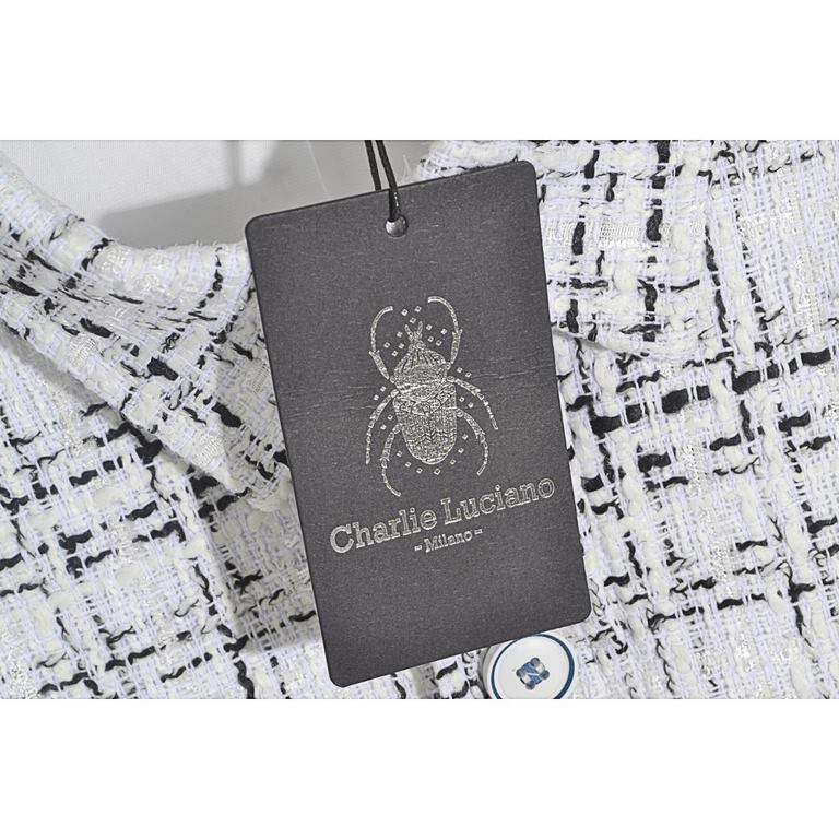 CharlieLuciano CL Small Balsamic Silver Thread Woven Plaid ShirtSize：S M LCL's classic chambray tweed plaid shirts have become a must-have for celebrity airport street style photographers.CharlieLuciano's shirt jacket ca