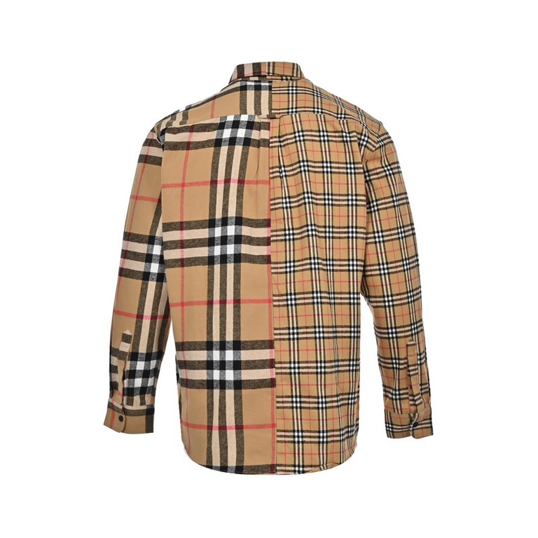 BurberryBurberry Classic Plaid Spliced Flannel ShirtUnbeatable a good sale, customized wool cotton spandex 380g fabric, internal wrapped edge alignment, placket, pockets, shoulders, all the right cut, spend a lot of ener