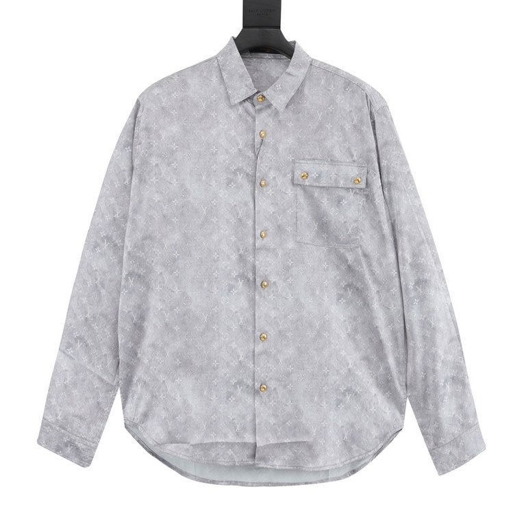 (Support put store)LouisVuittonLouis Vuitton new gradient full print shirtThe use of the original version of the open mold one to a certain system of 120 polyester micro-stretch silk fabric on the hand feel super comfort