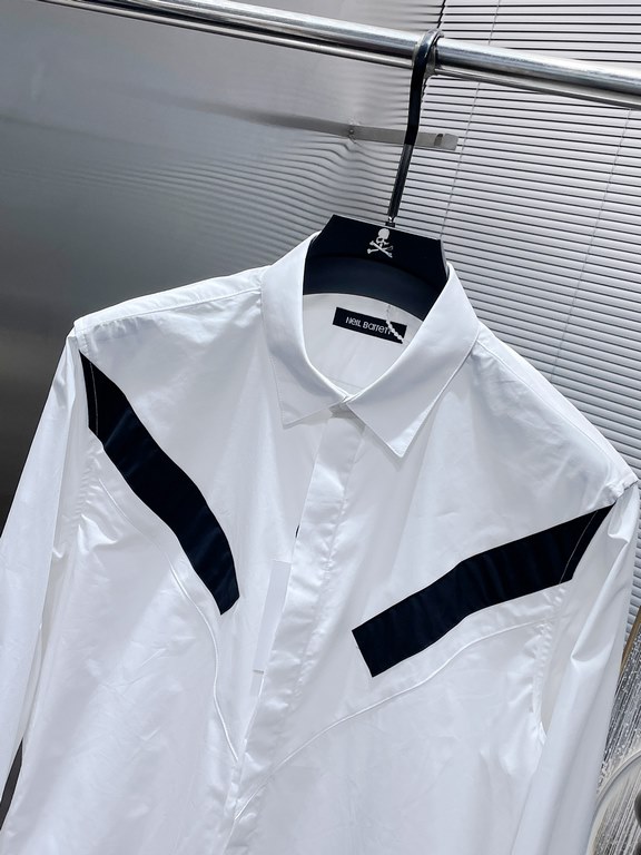 NEIL BARRETT NEIL BARRETT 2023ss Early Fall New Long Sleeve Shirt Shirt, High-end version! Counter customized fabrics Breathable comfort, impeccable details, brand elements design concepts, reflecting high quality. Hand 