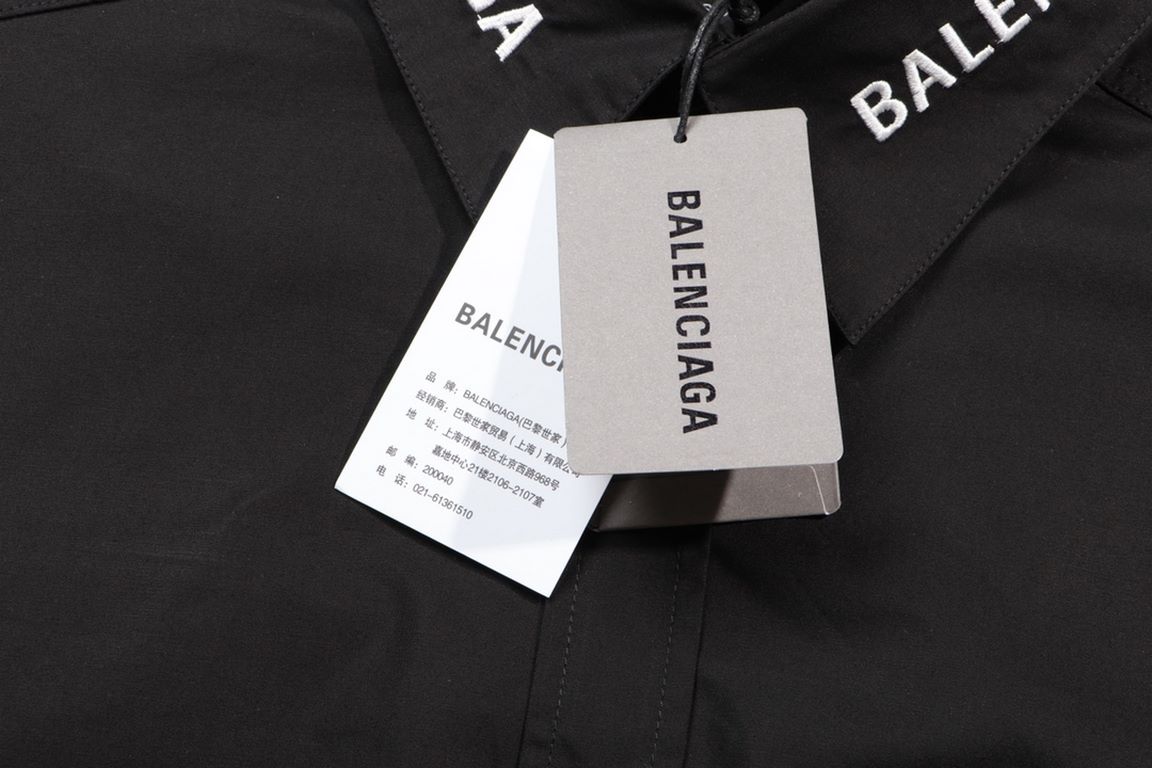 Balenciaga Balenciaga new shirts Balenciaga new BLCG Balenciaga Paris latest signature art lettering design long-sleeved shirt Embroidery collar lettering contrasting custom-dyed fabric Pure cotton Tencel feel Full print