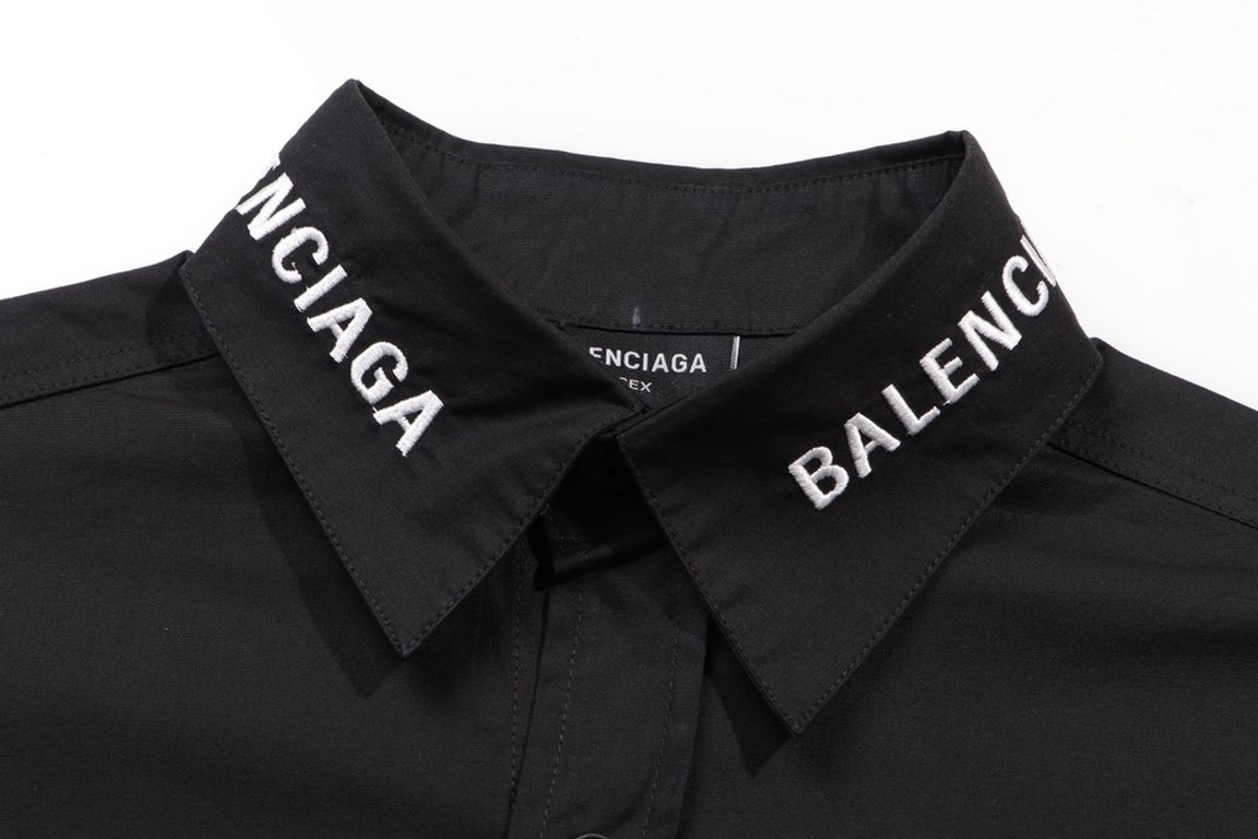 Balenciaga Balenciaga new shirts Balenciaga new BLCG Balenciaga Paris latest signature art lettering design long-sleeved shirt Embroidery collar lettering contrasting custom-dyed fabric Pure cotton Tencel feel Full print