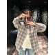 #Maison MargielaMaison Margiela co-branded pink and blue plaid blouse on the body