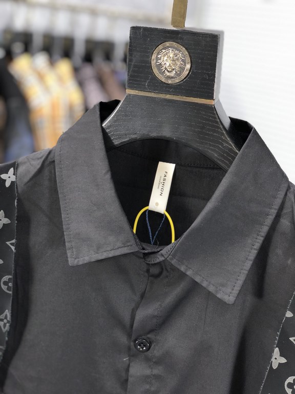 LV 2023ss new men's long sleeve shirt, high quality ready-to-wear! Customized fabrics Breathable and comfortable, impeccable details, brand elements design concepts, reflecting high quality. Hand feel delicate and soft! 