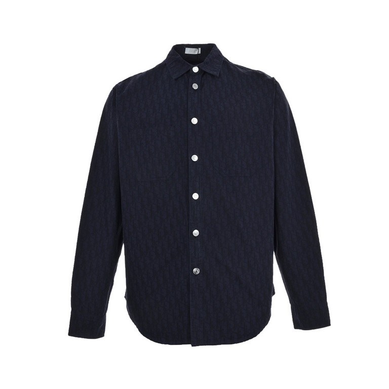 Dior 22Fw Jacquard Denim Shirt Navy BlueOriginally ￥ 13,500 to buy, contrasting color fixed yarn, through the body of the dyeing process, positioning cut, pair of sewing, hardware embellishment, accessories matching! The