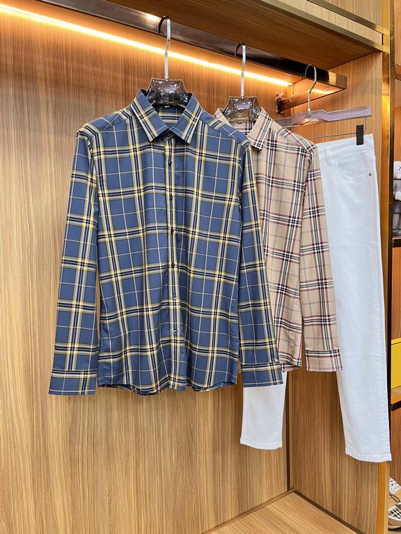 (High version) Burberry casual plaid shirtHas always been an essential item this season A good shirt highlights more than just temperament, counter models Details do unique Burberry shirt is very concerned about the qual