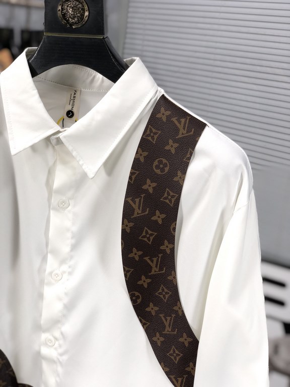 LV 2023ss new men's long sleeve shirt, high quality ready-to-wear! Customized fabrics Breathable and comfortable, impeccable details, brand elements design concepts, reflecting high quality. Hand feel delicate and soft! 