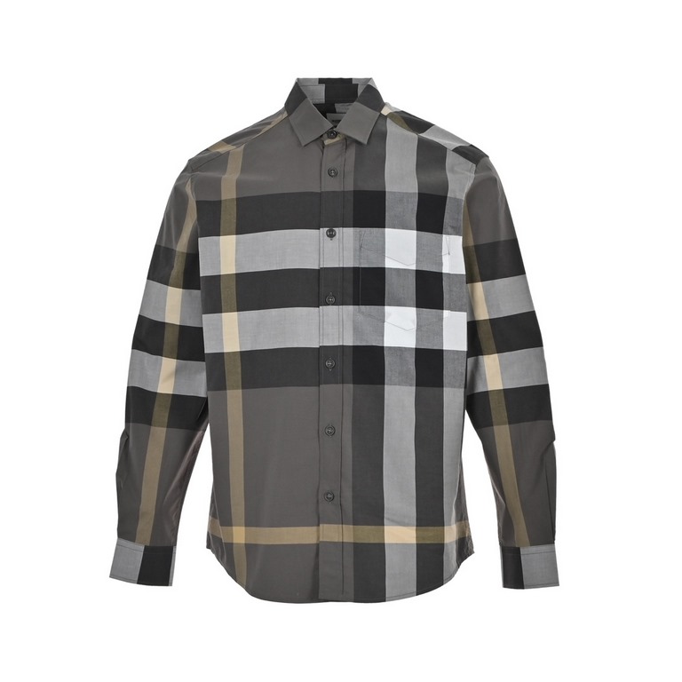 BurberryBurberry Classic Large Plaid ShirtCustomized original consistent 20 count combed cotton single yarn, yarn all custom dyed, finalized weave.Whether it is the size of the plaid line thickness are up to the level of