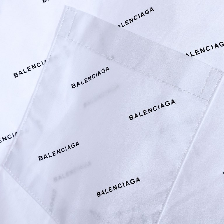 Balenciaga Balenciaga BLCG 23SS full print pop-up small letters long-sleeved shirtos version of super loose and thin, full of printed letters printed logo design style, fabric using 100% plain shirt fabric, not deformed,