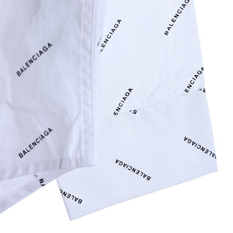 Balenciaga Balenciaga BLCG 23SS full print pop-up small letters long-sleeved shirtos version of super loose and thin, full of printed letters printed logo design style, fabric using 100% plain shirt fabric, not deformed,