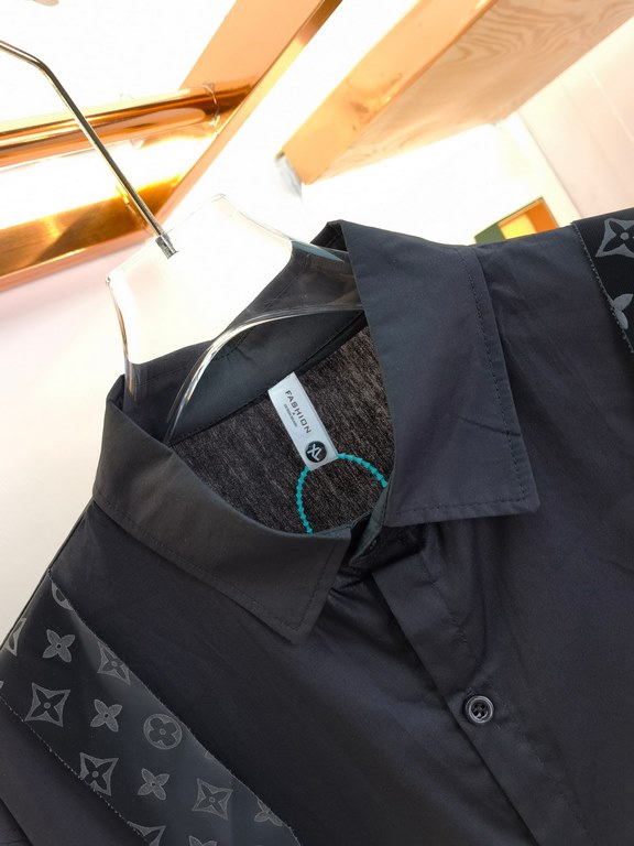 LV 2023ss new men's long sleeve shirt, high quality ready-to-wear! Customized fabrics Breathable and comfortable, impeccable details, brand elements design concepts, reflecting high quality. Hand feel delicate and soft! 