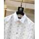 LV Louis Vuitton 2023 new men's original single casual long-sleeved shirt official synchronization sale   fashion tide models Slim version of the high version   Exploded high-definition digital direct printing logo patte