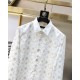 LV Louis Vuitton 2023 new men's original single casual long-sleeved shirt official synchronization sale   fashion tide models Slim version of the high version   Exploded high-definition digital direct printing logo patte