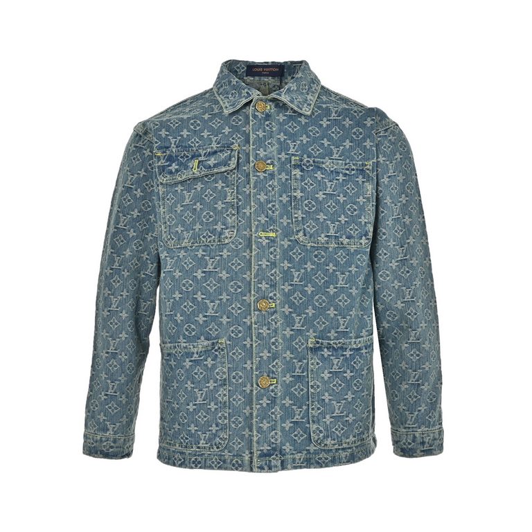 Louis Vuitton  Louis Vuitton 22Fw Old Fashioned Denim JacketLouis Vuitton  Louis Vuitton 22Fw Aged Denim Shirt JacketClassic Monm pattern and Giant Damier pattern by the wave line articulation, and then to the bright lin