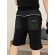 #PRADAPrada Triangle Label Spliced Athletic Shorts On