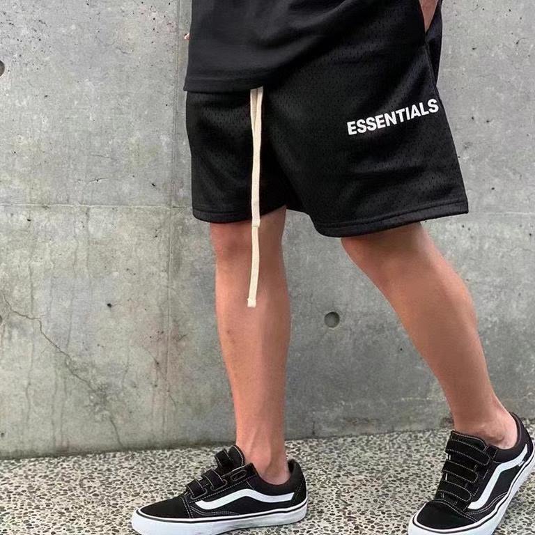 #Fearofgod compound mesh monogrammed shorts on top