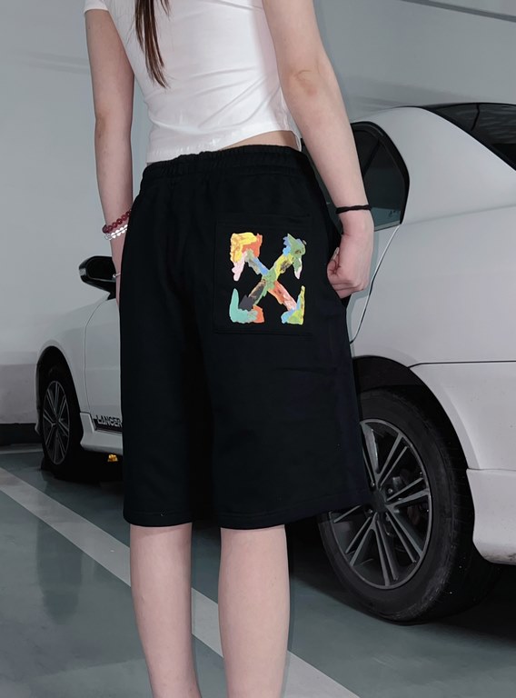 #OFF WHITE CO VIRGIL 23ss Colorful Oil Painting Arrow Print Shorts Top