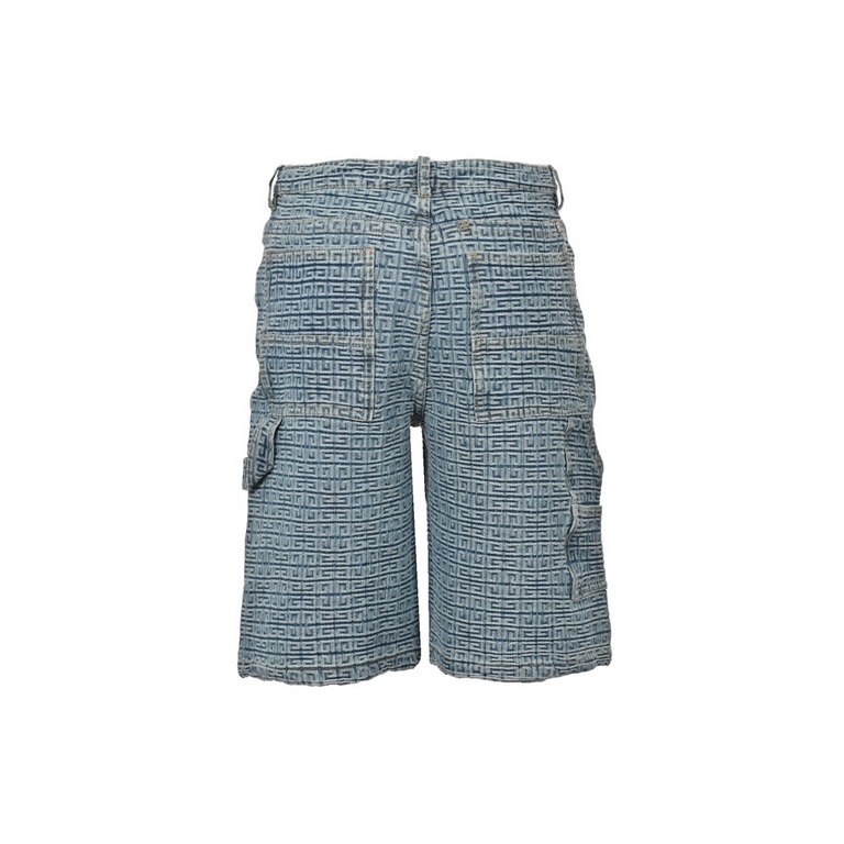 GIVENCHYGivenchy 23ss 4G Full Print Jacquard Denim ShortsCustom jacquard denim fabric is 14 amp, the fabric has been washed and color coded so that the pants will not shrink. The hardware used on the front and back of th