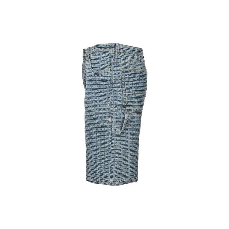 GIVENCHYGivenchy 23ss 4G Full Print Jacquard Denim ShortsCustom jacquard denim fabric is 14 amp, the fabric has been washed and color coded so that the pants will not shrink. The hardware used on the front and back of th