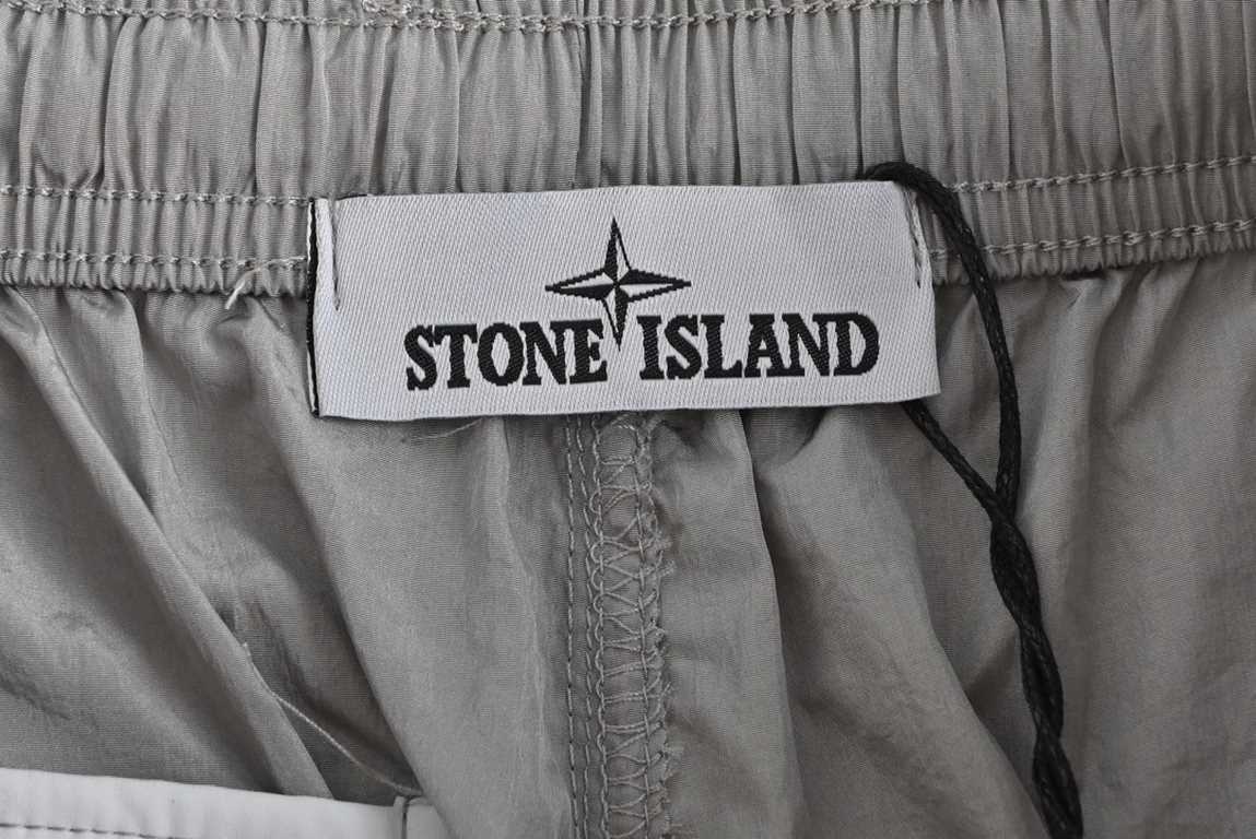 Stone lslandstone island 23ss metallic nylon side double zipper shortsColor ：Black GraySize ：M-XXL