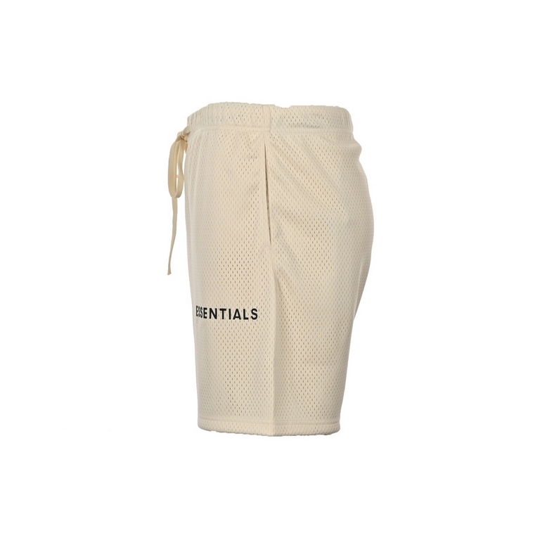 Fear of god rethreaded mesh letter shortsESSENTIALS FOR FOG 6-color basic mesh shorts Custom-made double-layer mesh fabric Breathable and not transparent All five colors are custom-dyed Note that the shape of the mesh is