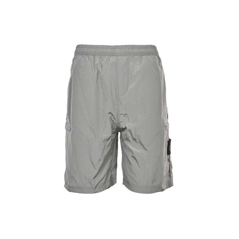 Stone lslandstone island 23ss metallic nylon side double zipper shortsColor ：Black GraySize ：M-XXL