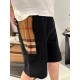 #BurberryBurberry 23ss Classic Side Gingham Patchwork Shorts Upper