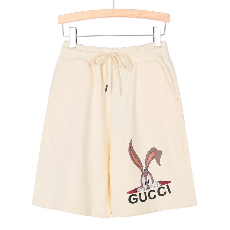 GucciGucci 23Fw Year of the Rabbit limited cartoon long ears rabbit print shortsDigital direct injection counter newCustomized 400 grams of the same vat-dyed cotton fabrics feel very comfortableThreaded fixed-weave fixed