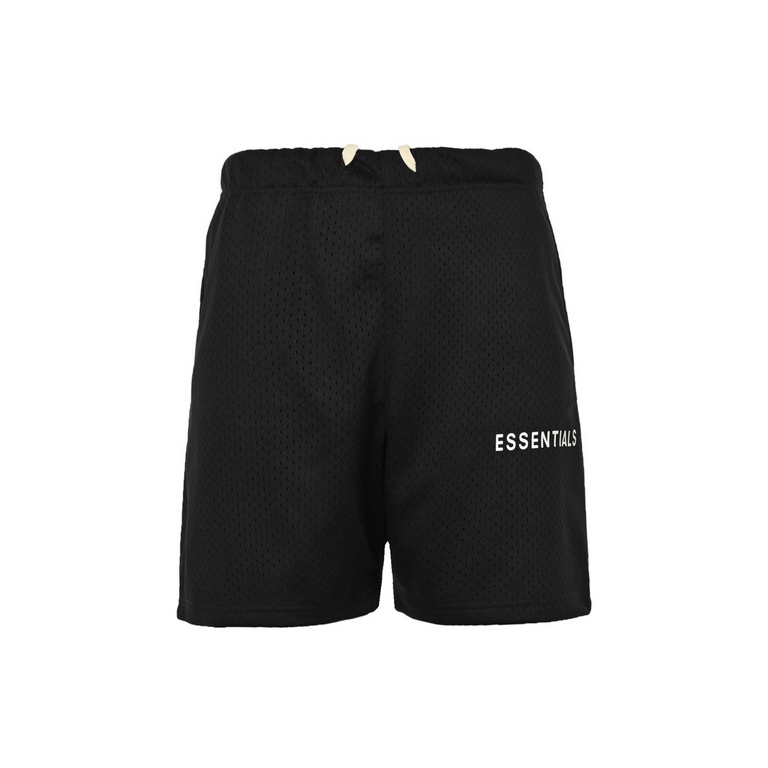 Fear of god rethreaded mesh letter shortsESSENTIALS FOR FOG 6-color basic mesh shorts Custom-made double-layer mesh fabric Breathable and not transparent All five colors are custom-dyed Note that the shape of the mesh is